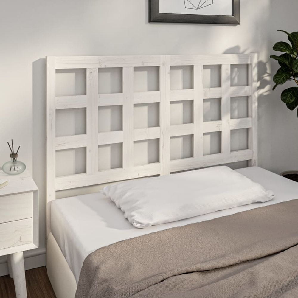 Vidaxl Čelo postele, biele, 125,5x4x100 cm, masívne borovicové drevo
